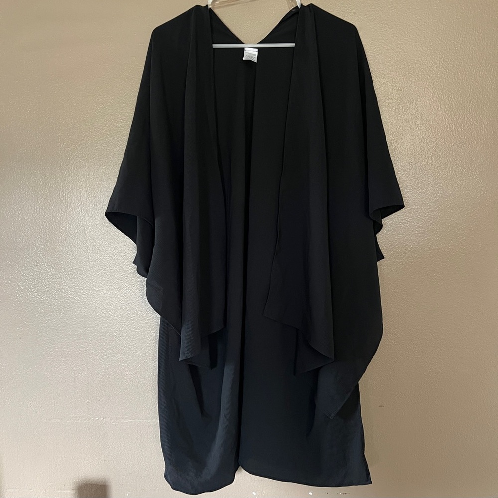 Black Open Front Swim Coverup